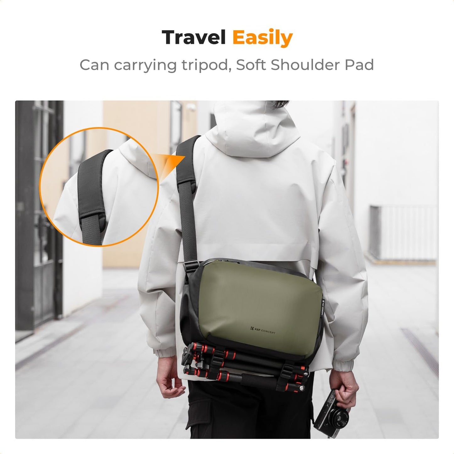 K&F Concept 2 in 1 Sling Bag Everyday Shoulder Bag & Multifunction Photography Crossbody Camera DSLR Backpack Portable Bag