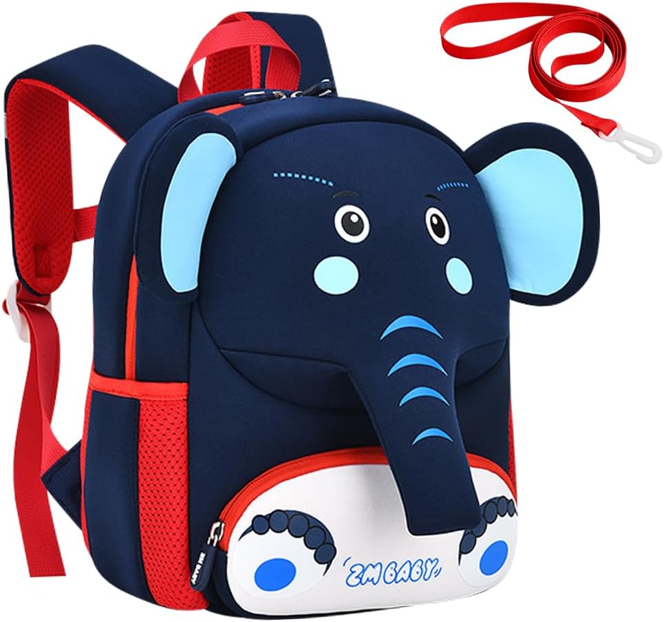 Padgene Toddler Harness Backpacks Safety Leash Kids Anti Lost Kindergarten Preschool Backpack Neoprene Lightweight Animal Schoolbag 3D Cartoon Dinasour Mini Travel Bag for Boys Girls Ages 3-5