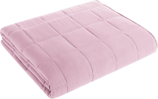 L'AGRATY Weighted Blanket - 88"x104" 20lbs Cooling Breathable Heavy Blanket Microfiber Material with Glass Beads for Adult All-Season Summer Fall Winter Soft Thick Comfort