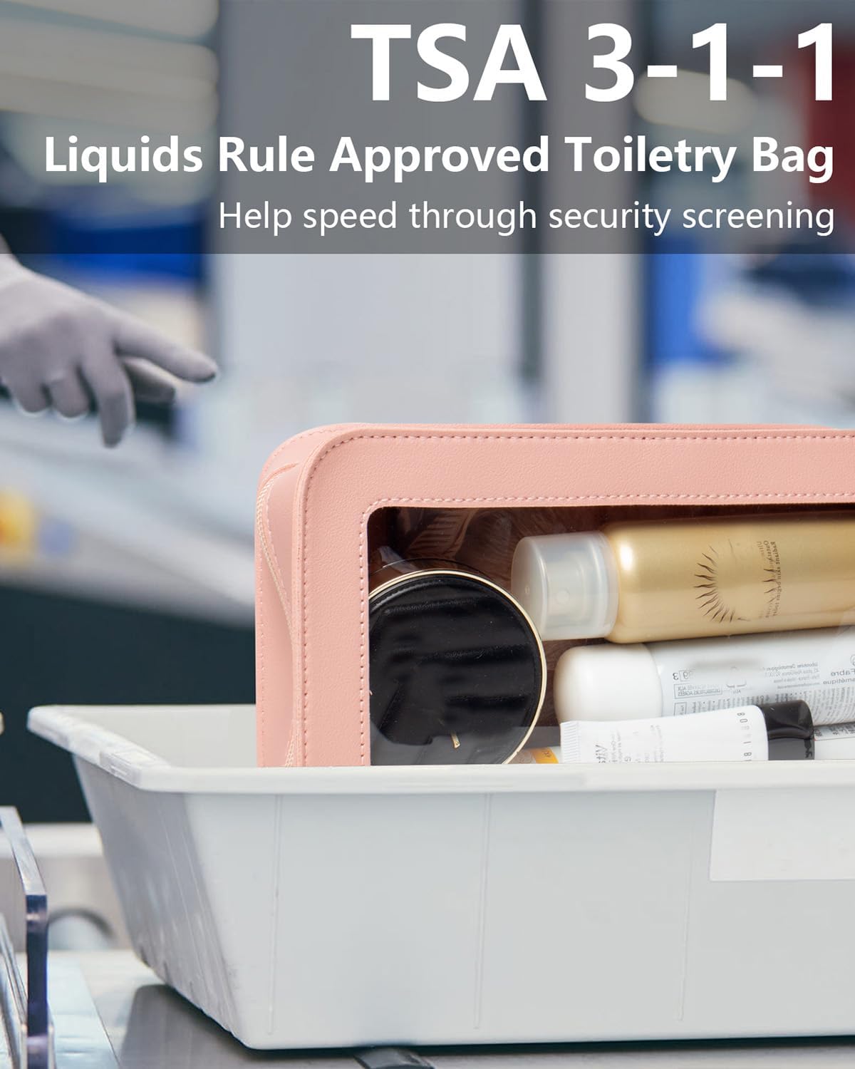 2 Pcs Clear Makup Bag Set, Clear Cosmetic Bags with Zipper Waterproof Small Travel Cosmetic Case Cute Make Up Pouch Mini Car Essentials for Women Travel Car Organizer (Pink Set)