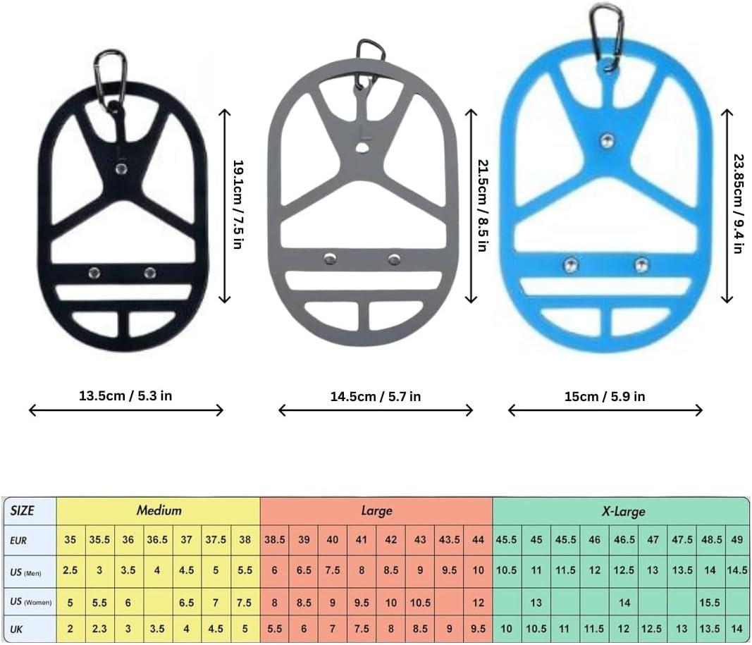 Shoe Holster For Backpack with Clip Hanger. Footwear Holder with Clip for Sneakers, Cleats, Bowling, Soccer, Basket, Football. For Travel, Outdoors, Sports & Space Saving