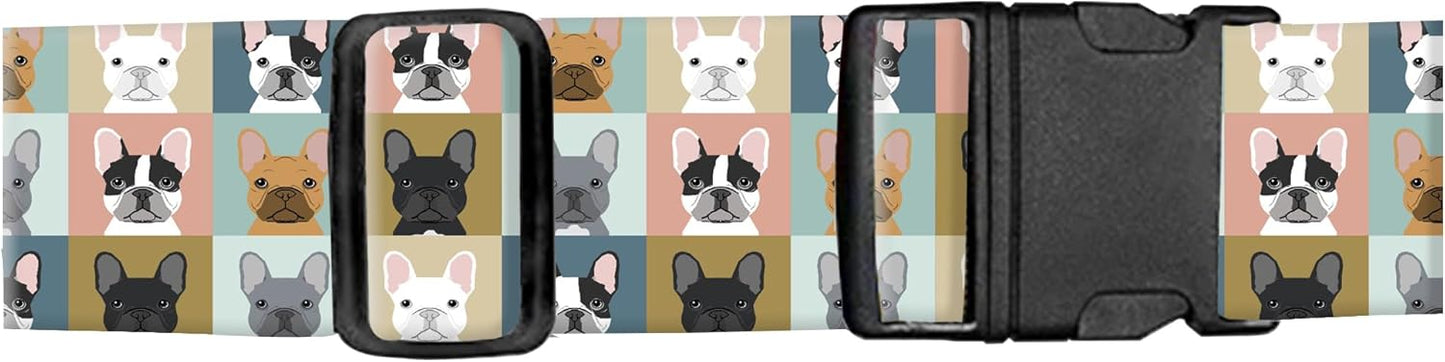 Luggage Straps for Suitcases, Adjustable Travel Belt, Durable Wide Luggage Strap, Cute Suitcase Strap Identifiers with Buckle, Bag Straps for Luggage, Cute Dogs