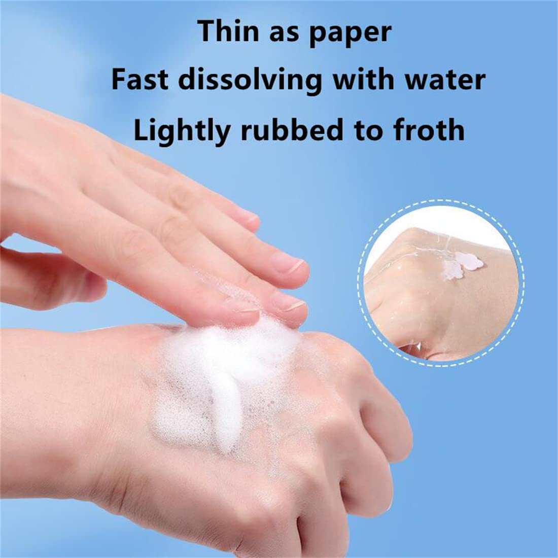 4 Different Scented Mini Fresh Portable Disposable Petal Hand Wash Sheets, Dissolvable Hand Bath Soap, Suitable for Children and Adults, Outdoor, Travel, Camping, 4 Boxes (Approx 400 Sheets)