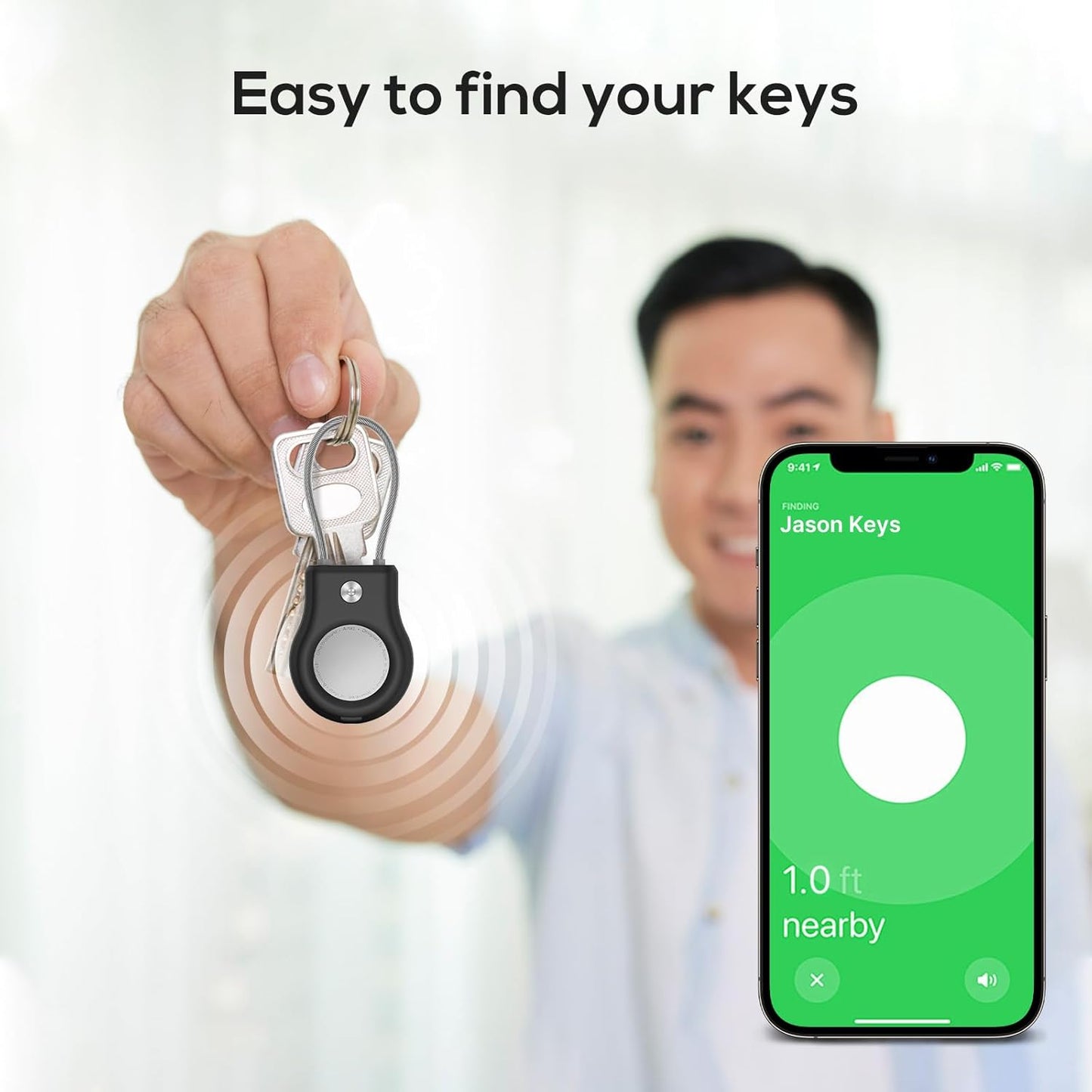 Air tag Holder,(4 Pack) Air tag Keychain with Secure Lock,Air Tags Case with Wire Cable for Apple Airtag,Anti-Lost Protective Case with Keyring for Luggage, Key, Pet, Bag, Black