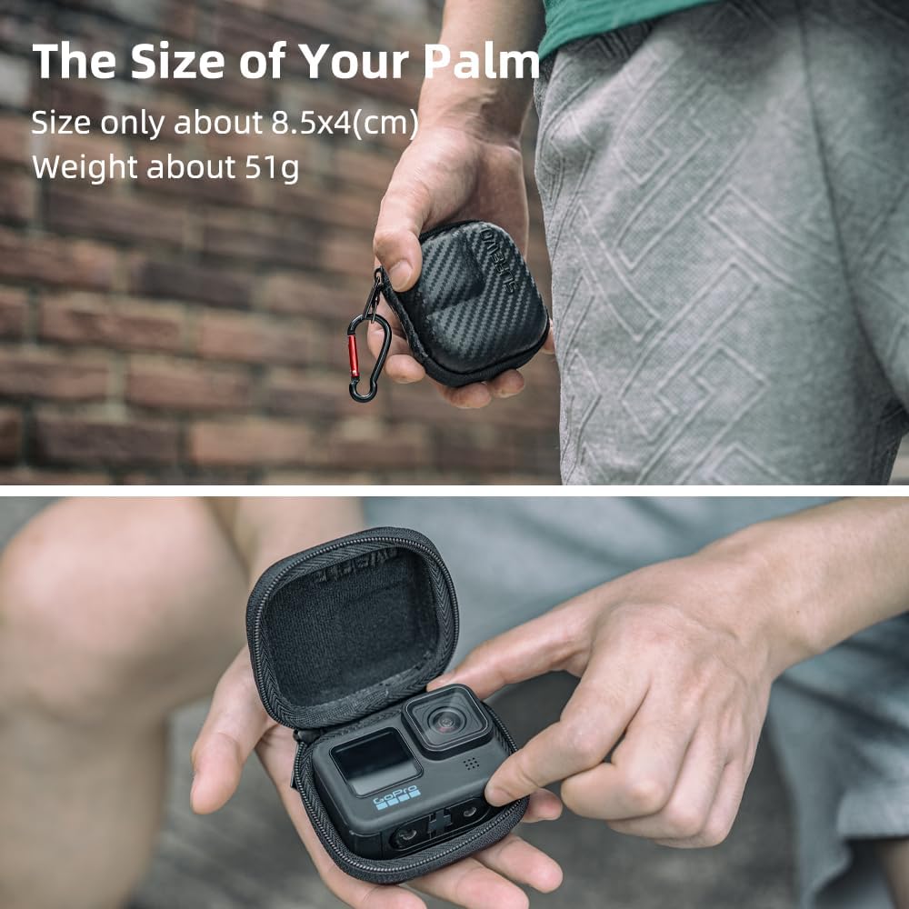SUREWO Hard Carrying Case for GoPro Hero 13, Mini Hard Shell Carrying Case Travel Portable Storage Bag for GoPro Hero 12/11/10/9/8/7/6/5/4,DJI Osmo Action 3,AKASO,Campark,YI Action Camera and More