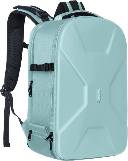 MOSISO Camera Backpack, DSLR/SLR/Mirrorless Photography Camera Bag 15-16 inch Waterproof Hardshell Case with Tripod Holder&Laptop Compartment Compatible with Canon/Nikon/Sony, Aquamarine