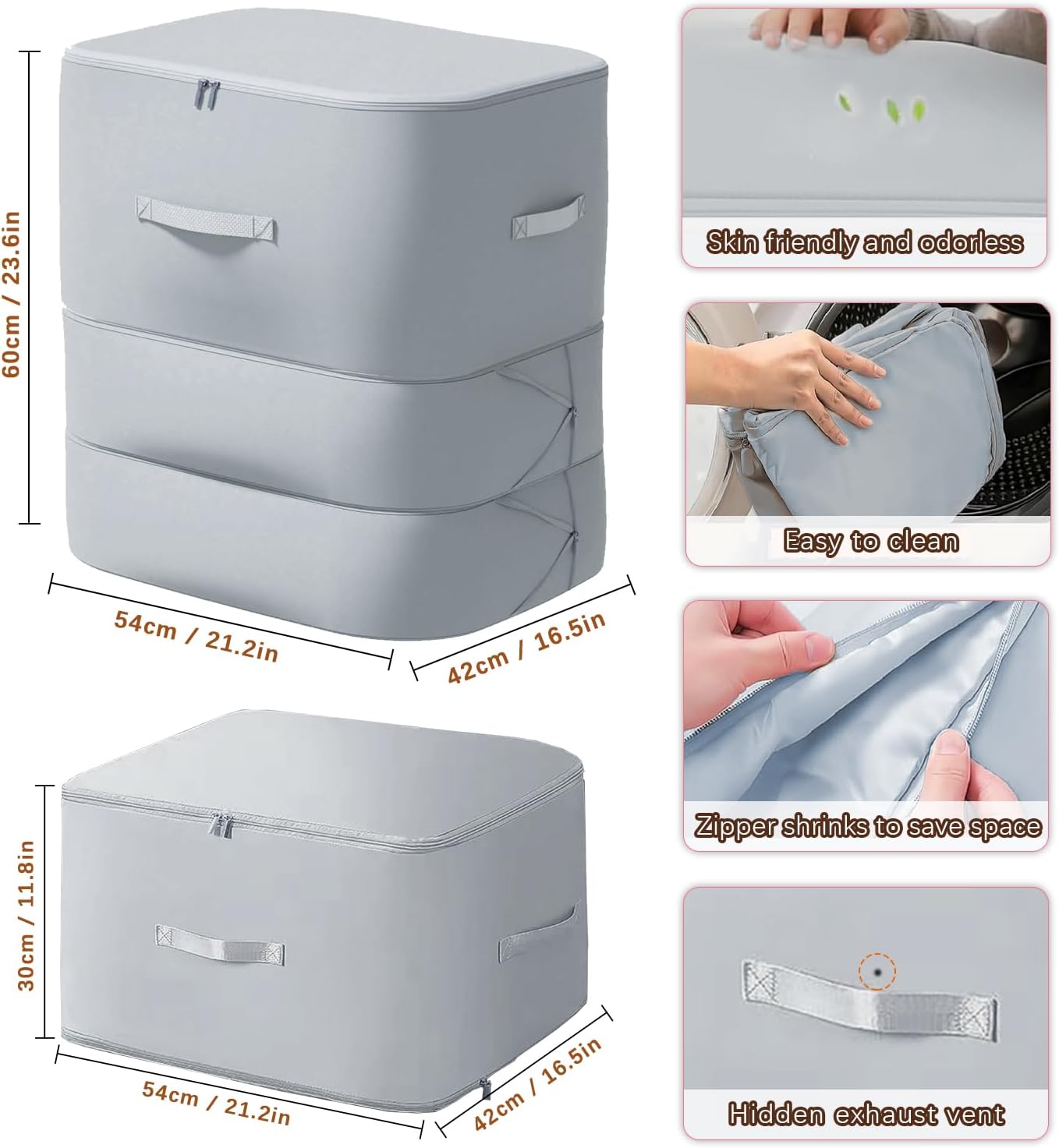 XL Ultra Space Saving Bags self compression organizer bags space saver bag for comforters Storage bag organizer for blankets bedding clothes (Blue-1PCS)