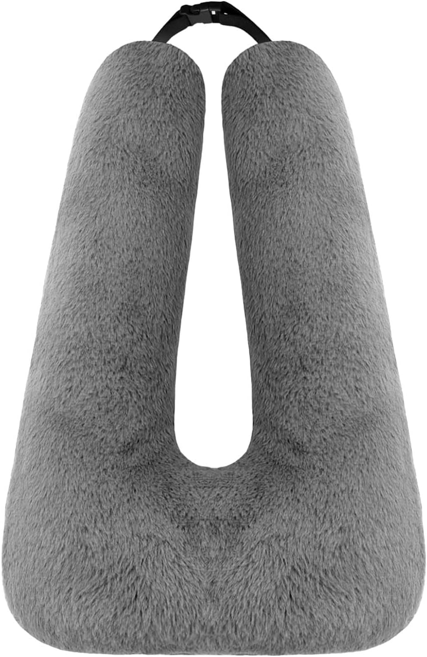 Travel Pillow, Car Pillow for Kids & Adults - Ergonomic Travel Pillows Sleeping Aid for Neck & Body Support, Car Travel Essentials Pillow on Road Trips-Gray