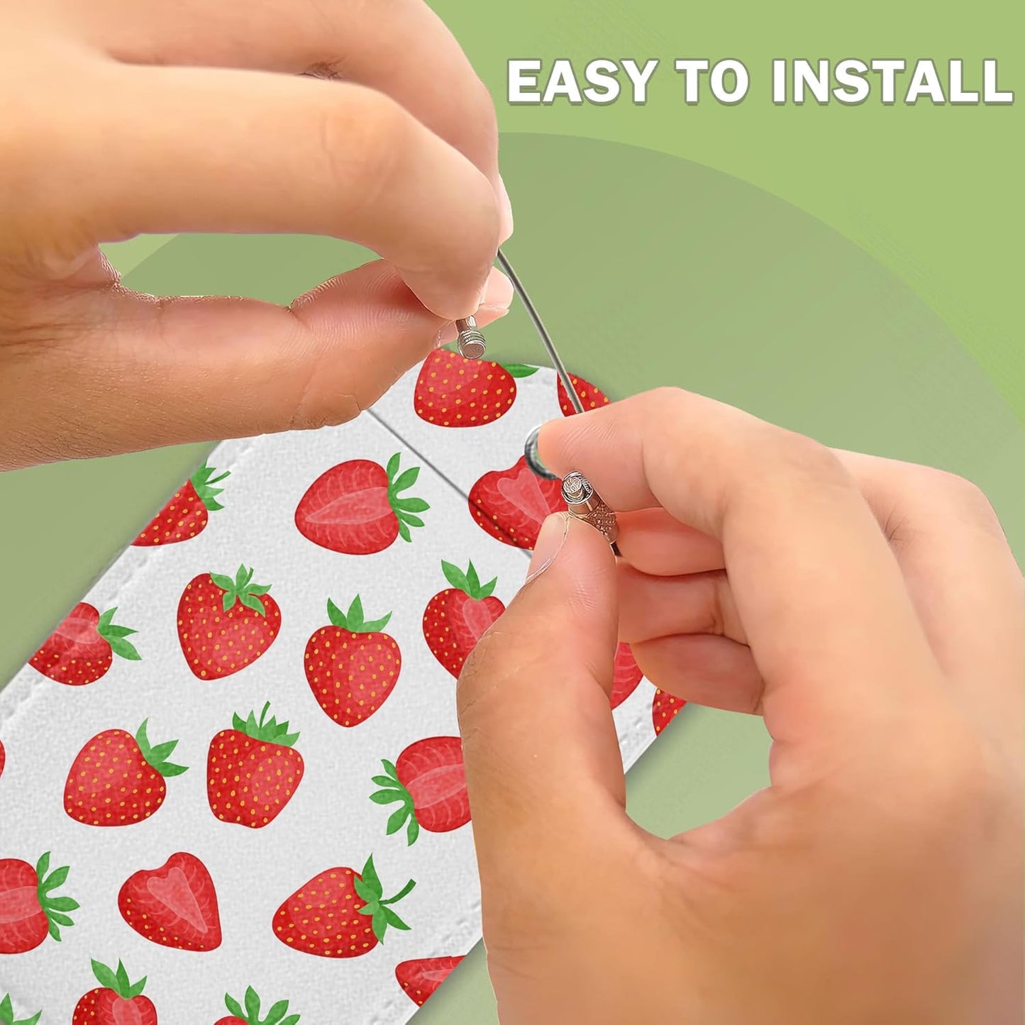 2 Pcs Strawberry Fruit Strawberries Luggage Tags,Cruise Luggage Tag with Privacy Flap,Name Id Label and Steel Loop for Women Men Travel Bag Suitcase