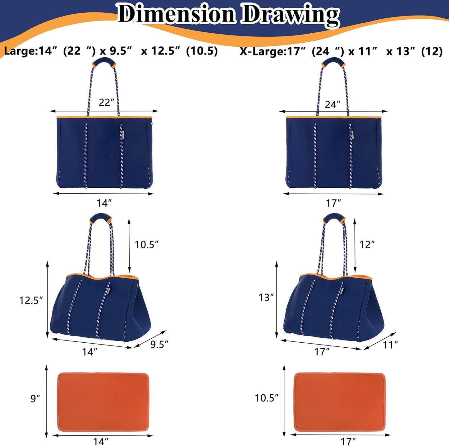 QOGiR Neoprene Multipurpose Beach Bag Tote with Inner Zipper Pocket … … … …