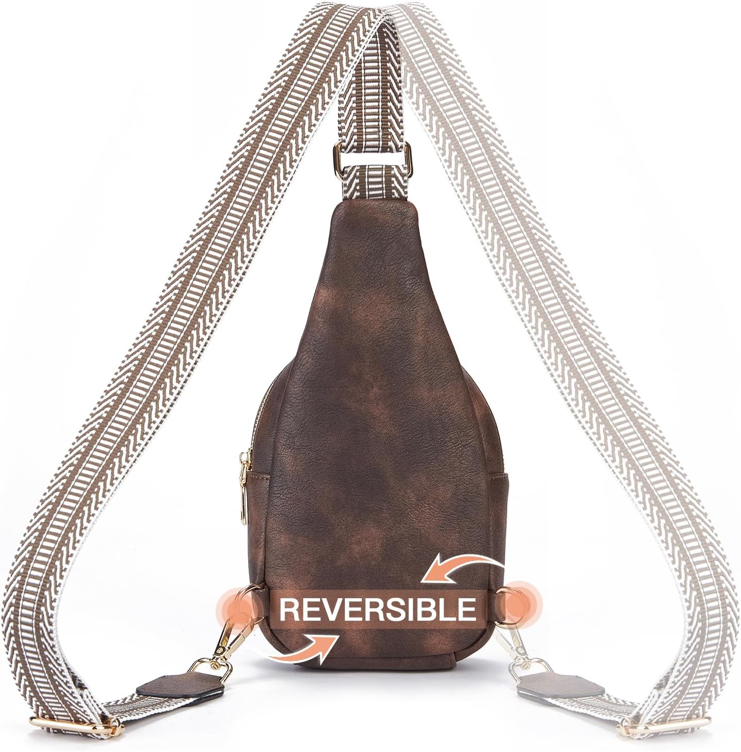 Telena Small Sling Bag for Women Leather Crossbody Fanny Packs Chest Bag for Women