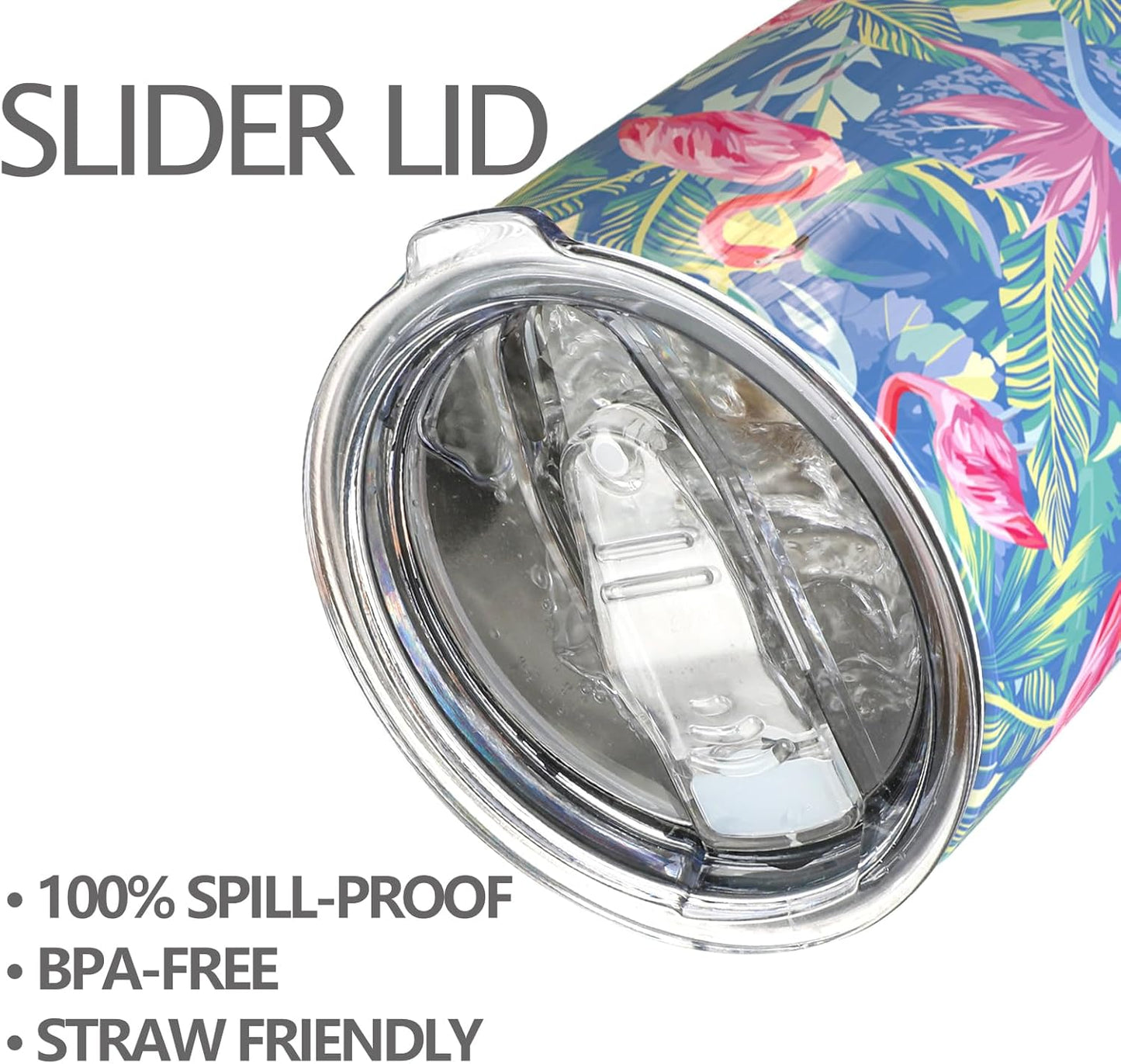 20 oz Stainless Steel Vacuum Insulated Tumbler with Lid - Double Wall Travel Mug Water Coffee Cup for Ice Drink & Hot Beverage, (Flamingo)