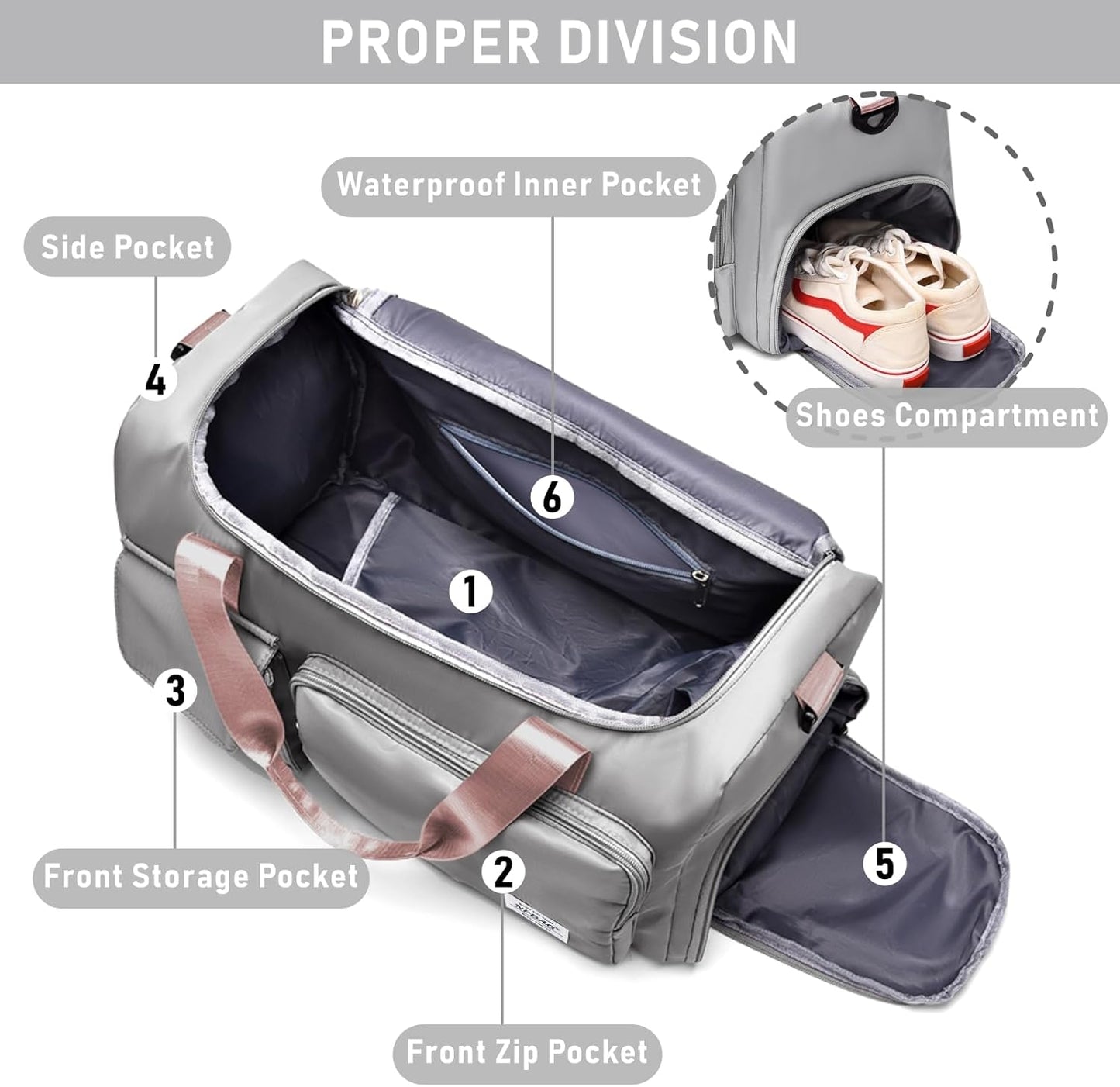 NPBAG Women Travel Duffel, Multi Functional Large Expandable Weekender Carry-on Tote, Gym Workout Overnight Bag, Mommy Hospital Bag for Labor and Delivery