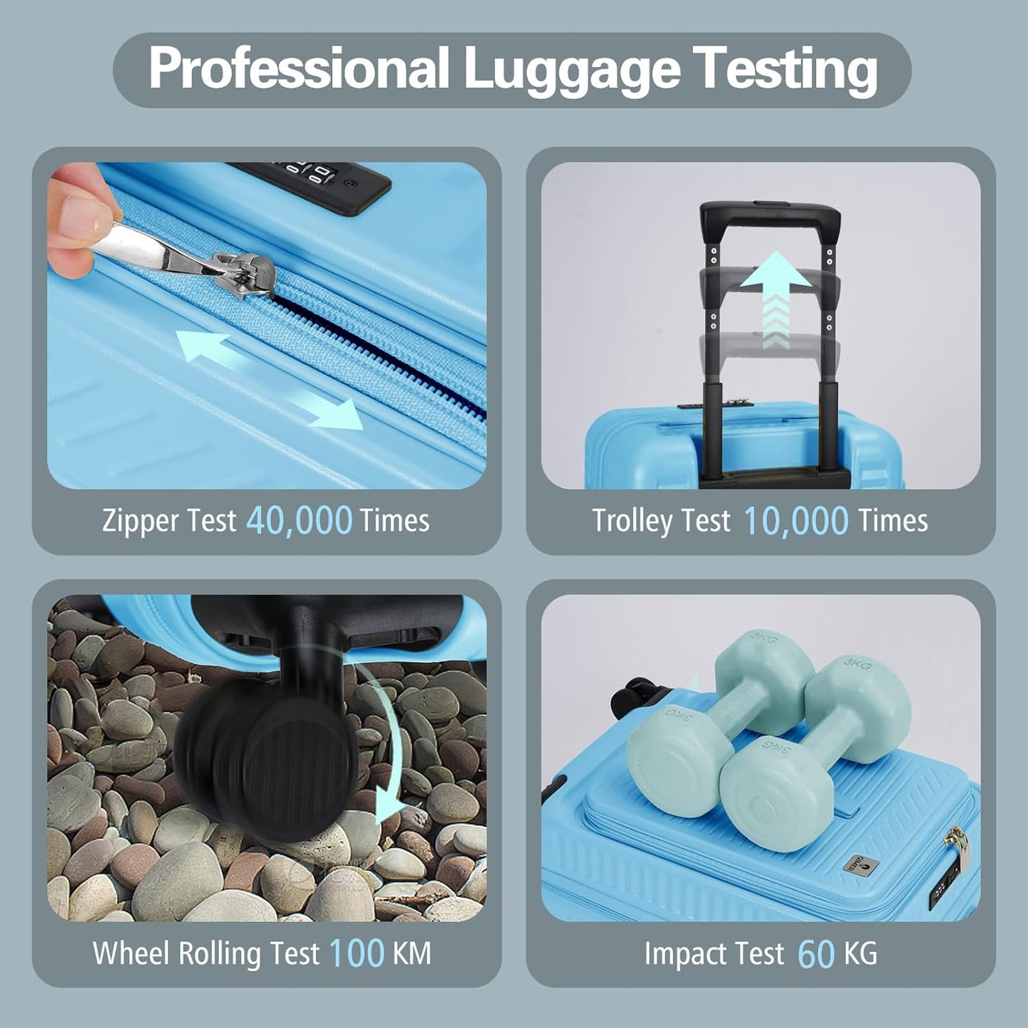 20 Inch Luggage with Spinner Wheels,Expandable Front Opening Suitcase 100% PC Hard Shell TSA Lock, Smooth Rolling Wheels, Lightweight Travel for Men and Women, Y03 Yellow Slightly Larger