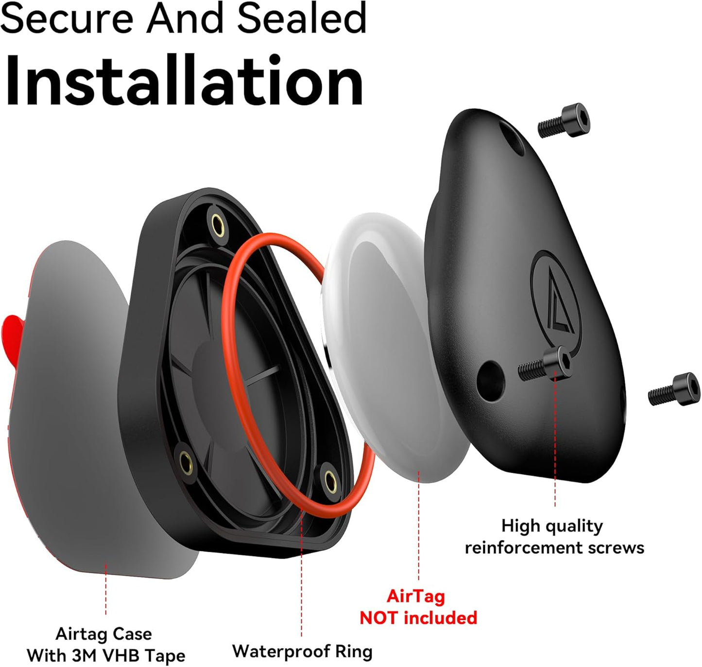 for airtag Mount 2 Pack,airtag Adhesive Sticker Mount,IPX8 Waterproof Air tag Holder,for Apple air Tags Surface case,GPS Tracking Devices for Car Luggage Tag Bike Camera Hidden