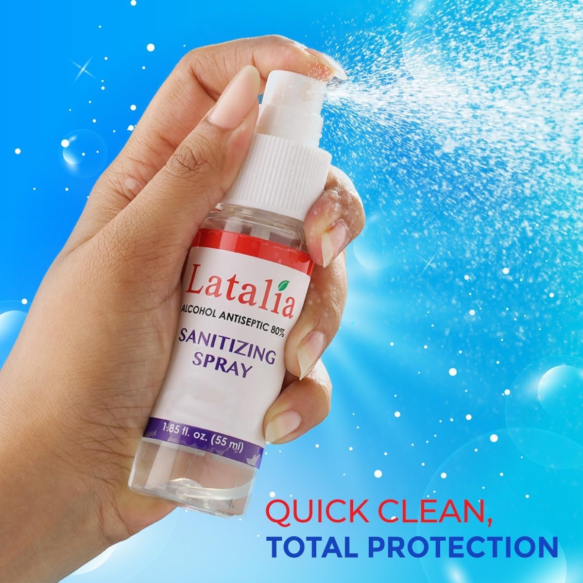 Hand Sanitizer Spray - Pack of 96 Unscented Spray Hand Sanitizer for Hands (1.85 fl. oz & 55ml)