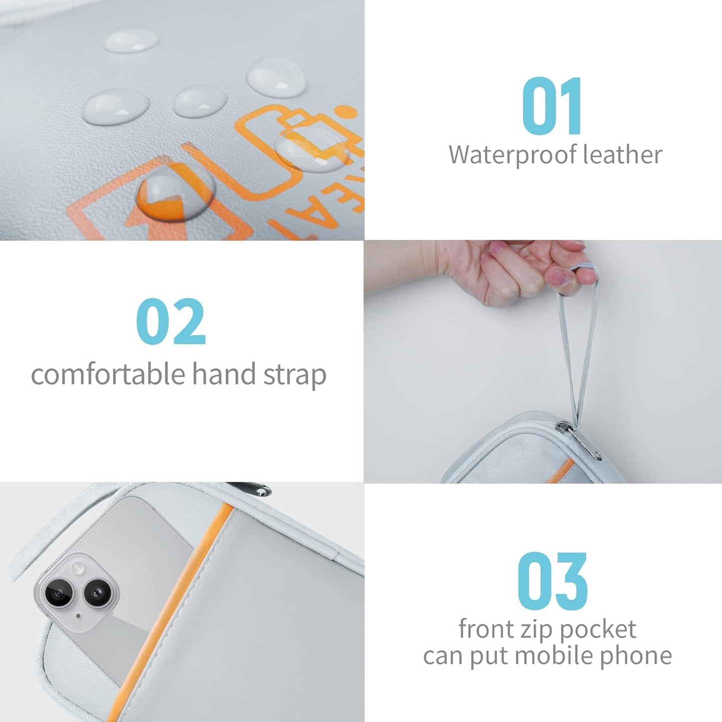 Electronics Travel Organizer,Portable Waterproof Electronic Travel Storage Bag for Small Charging Cord Storage,Charger,Small Electronics,SD Card etc,for Travel,Business -Grey