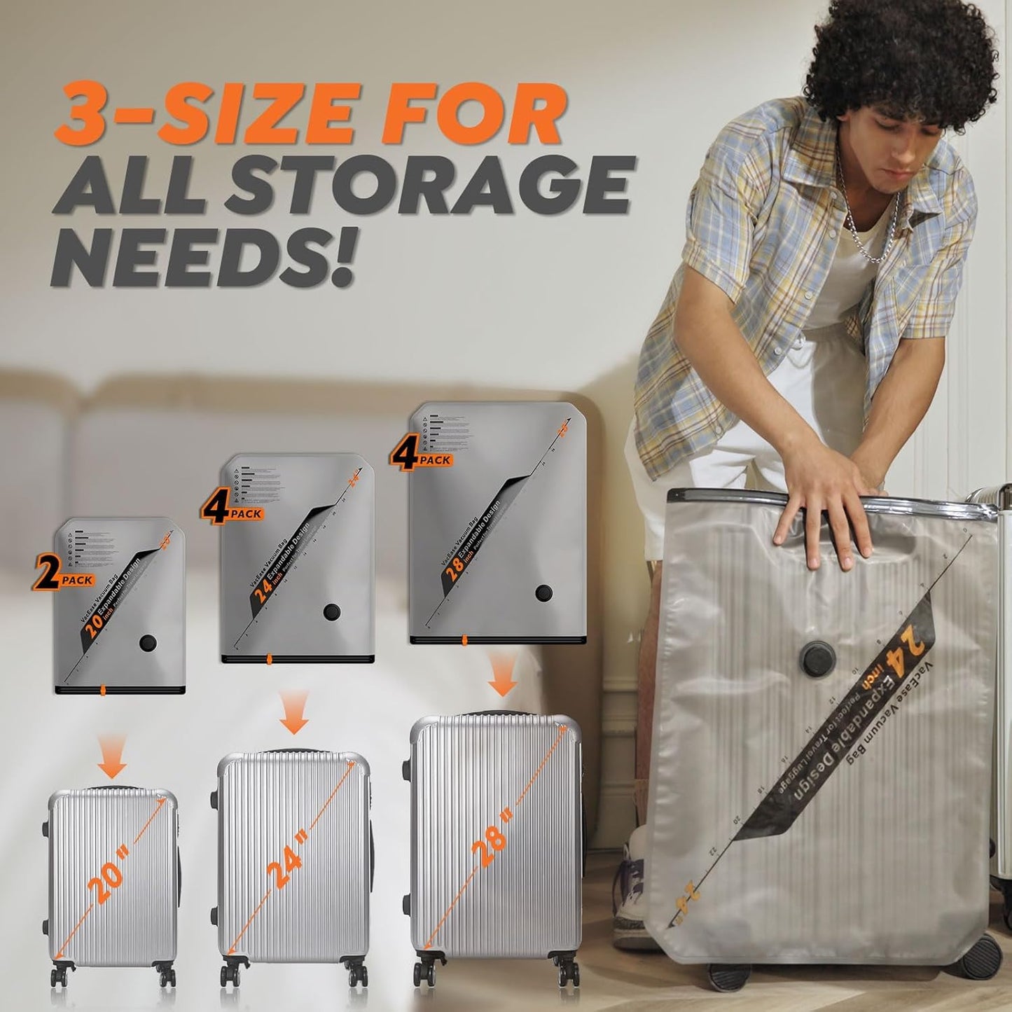 Rechargeable Wireless Pump Travel Storage Bags Set - 10 Pack Portable Space Saver Bags for Travel & Home - Vacuum Compression Packing Seal for Clothes, Blankets, Seasonal Storage