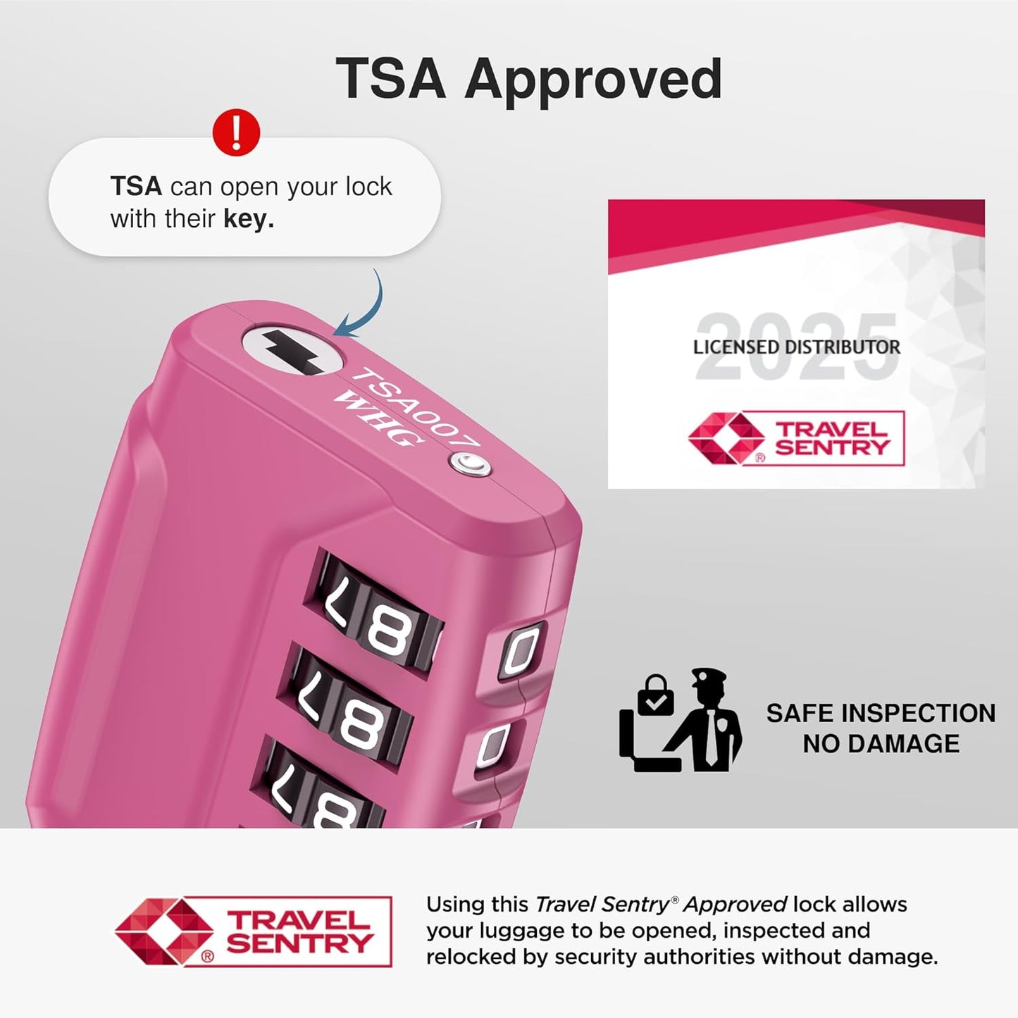 Puroma 2 Pack TSA Approved Luggage Locks, 4 Digit Combination Travel Locks Resettable Code Lock with Zinc Alloy Body for Suitcase, Toolbox, Backpack, Bag, Gym Locker (Red-Violet)