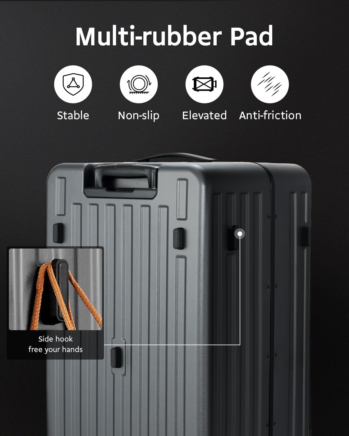 Checked Luggage, Large Suitcase 29 Inch Trunk Luggage with Spinner Wheels, Lightweight ABS+PC Hard Shell with Aluminum Frame, Top Opening, TSA Lock (Grey, 1PC)