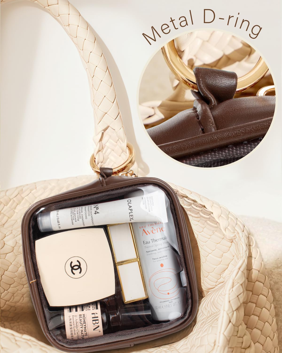 LETGO Small Cosmetic Bag for Purse Mini Makeup Bag for School Cute Clear Make Up Pouch for Travel Clear Cosmetic Bags Purse Essentials Make Up Bag for School Women Men (Mini Chocolate)