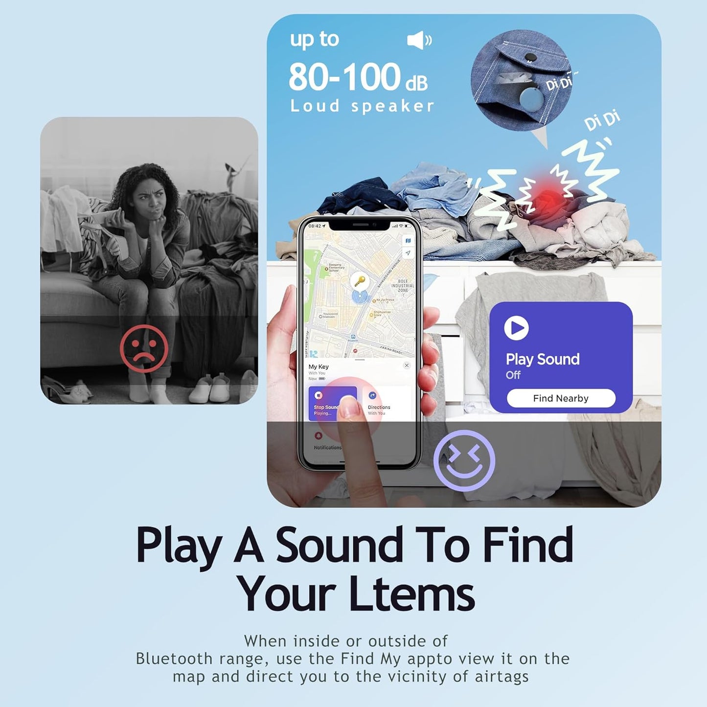 Air Tracker Tags-4 Pack Tracker Tag Work with Apple Find My (iOS 14.6 Above Only) Smart Tag Item Finders for Key, Luggage, Backpack，etc. (Red, Blue, Purpule, Glue, 4 Pack)