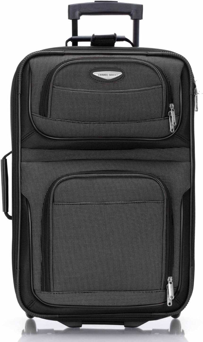 Travel Select Amsterdam Expandable Softside Rolling Upright Luggage, 2 Wheels, Gray, 2 Piece Set (21/29)