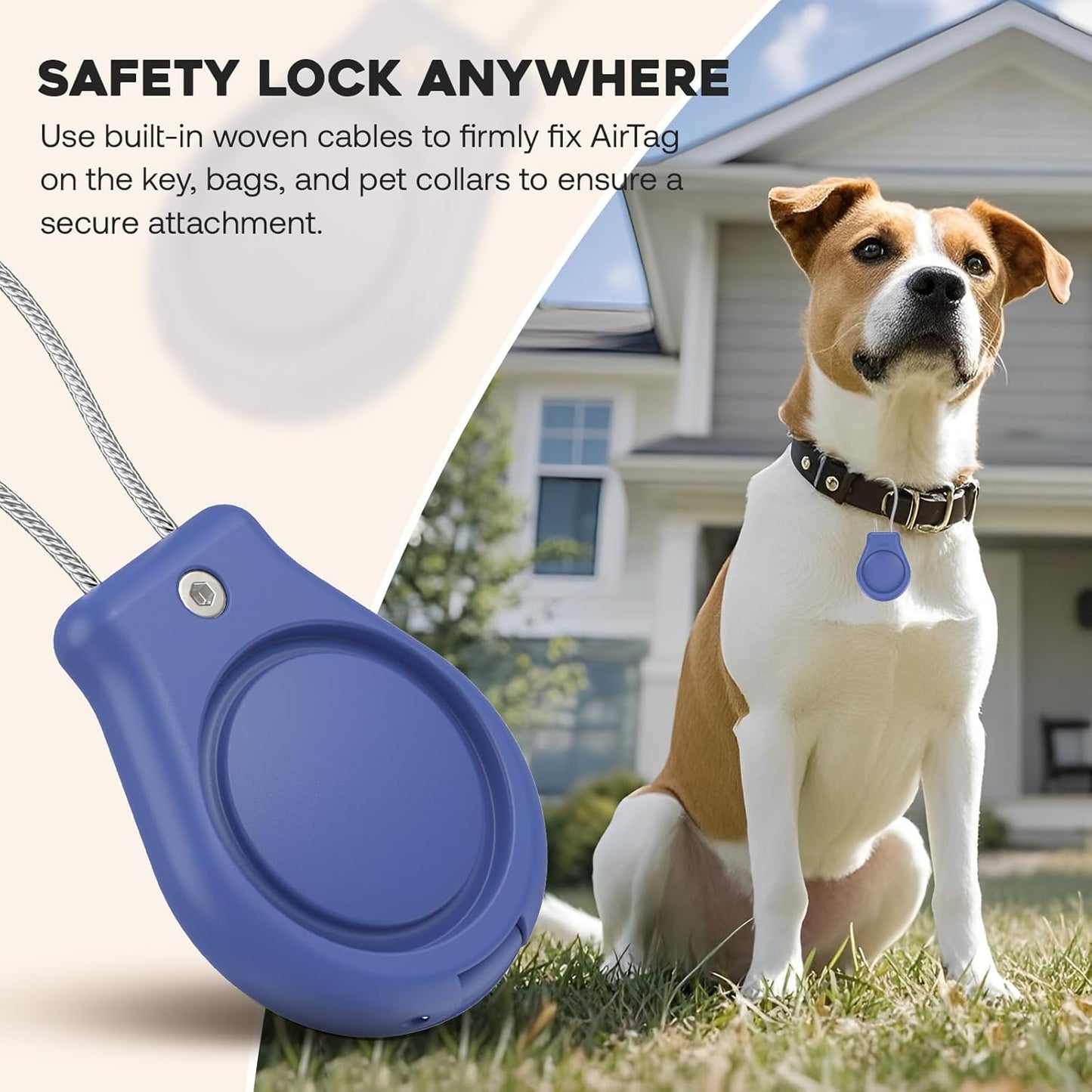 4 Pack Protect Case Compatible with Apple AirTag, Secure GPS Tracker Holder Waterproof with Wire Cable Shockproof & Anti-Theif Suitable for Keychain, Keys, Luggage, Bags and Kids Luggage (4 Pack)