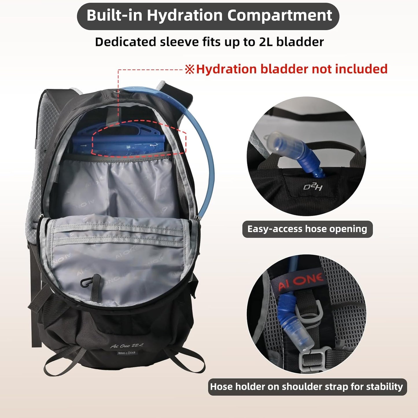 22L Hiking Backpack Lightweight Durable Waterproof Internal Frame Multi-Purpose Daypack for Men & Women, Camping, Hiking, Travel, and Cycling