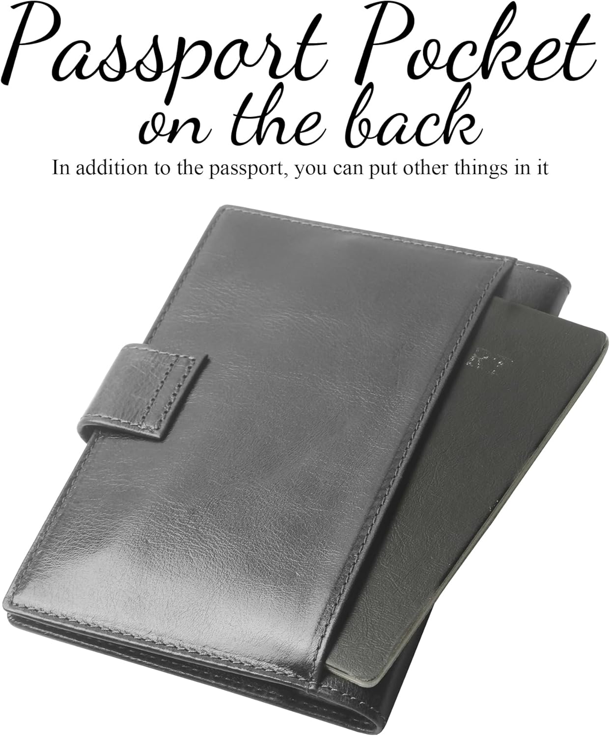 Genuine Leather Passport Case, RFID Passport Cover with Credit Card Holder for Women and Men Family ID Travel