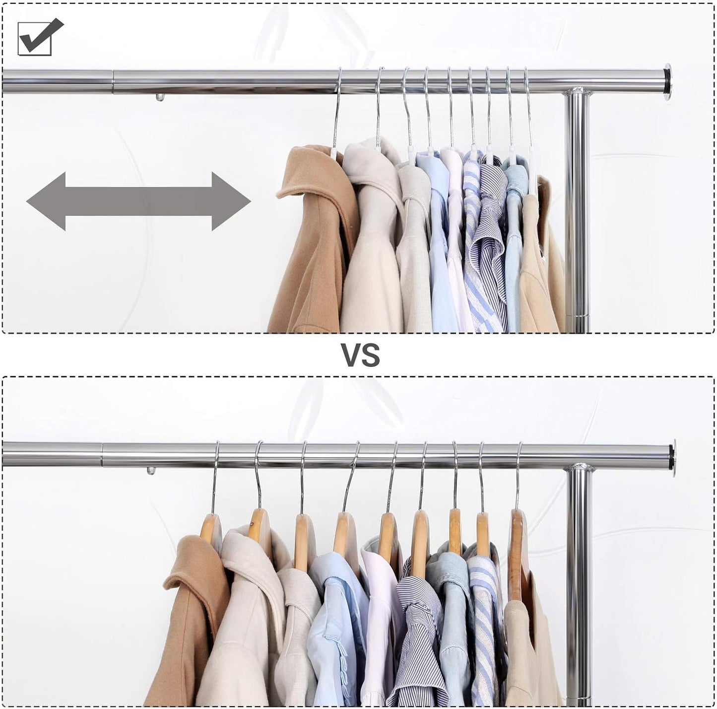 SONGMICS Pack of 30 Coat Hangers, Space-Saving Plastic Clothes Hangers, Non-Slip, 0.2 Inches Slim, 16.5 Inches Wide, 360° Swivel Silver Hook, White and Dark Gray UCRP20WG30