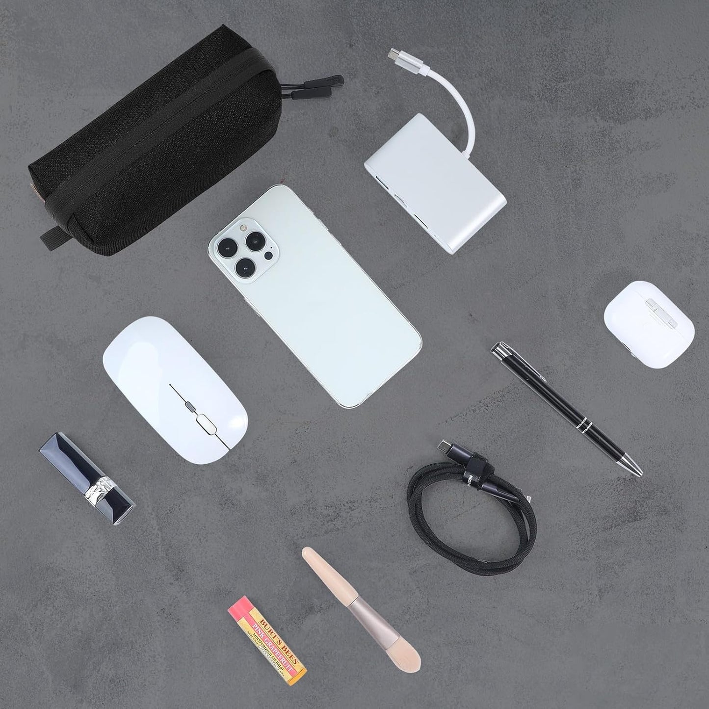 Electronics Organizer Cord Organizer Travel, Small Tech Bag for Cords, Chargers, Power Bank, Earbuds – Portable Cable Pouch for Office, Business Trip, Commute – Water & Scratch-Resistant