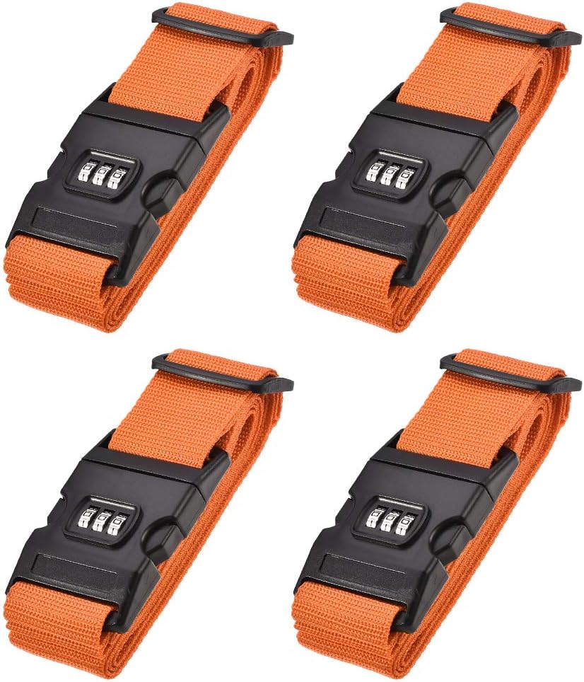 uxcell Luggage Straps Suitcase Belts with Buckle, Combination Lock, Adjustable Travel Packing Accessories