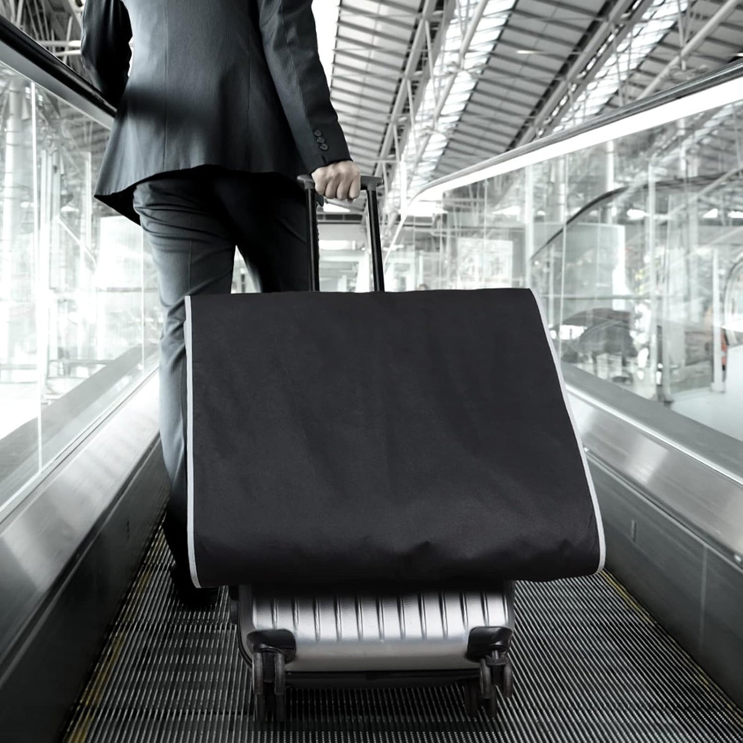 Zilink Long Dress Garment Bags for Travel 60" Dress Suit Cover for Storage with 2 Large Mesh Pockets and a PVC Card Holder, Black