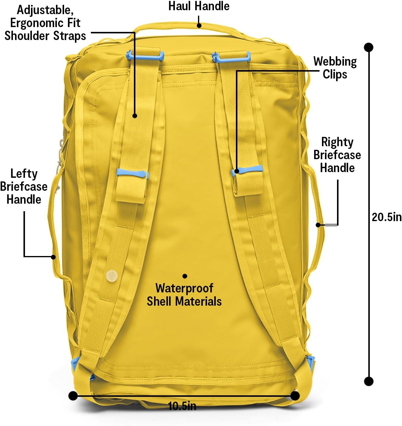 Baboon to the Moon Go-Bag Small 40L – Detachable Straps, Small Duffle Bag for Travel, Gym Bag for Women, Mens Travel Bag, Duffel Bags for Traveling, Travel Duffel Bags for Women (Amber)