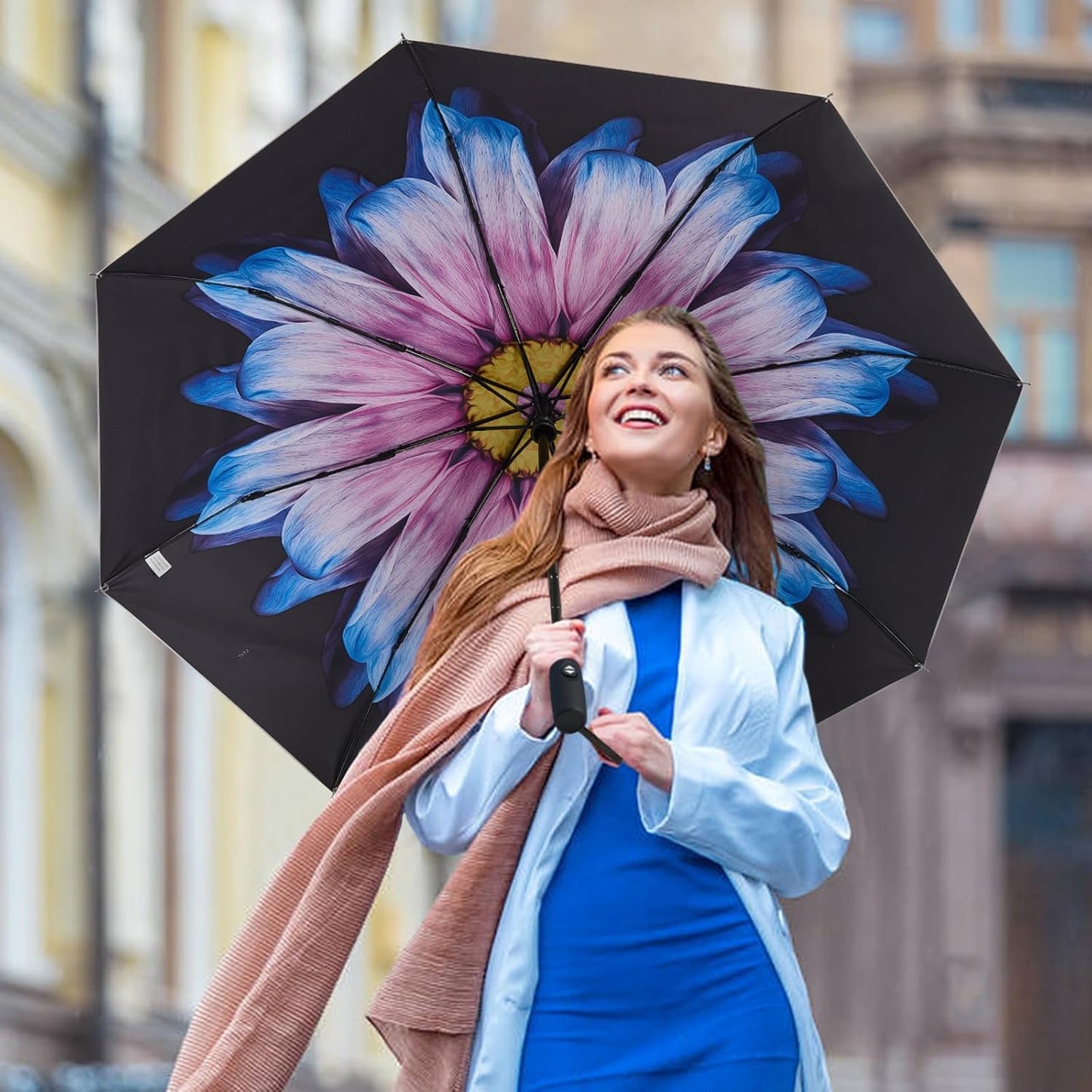 G4Free UPF 50+ UV Protection Large Travel Umbrella 42/46 Inch Auto Open Close Windproof Sun Blocking Umbrella