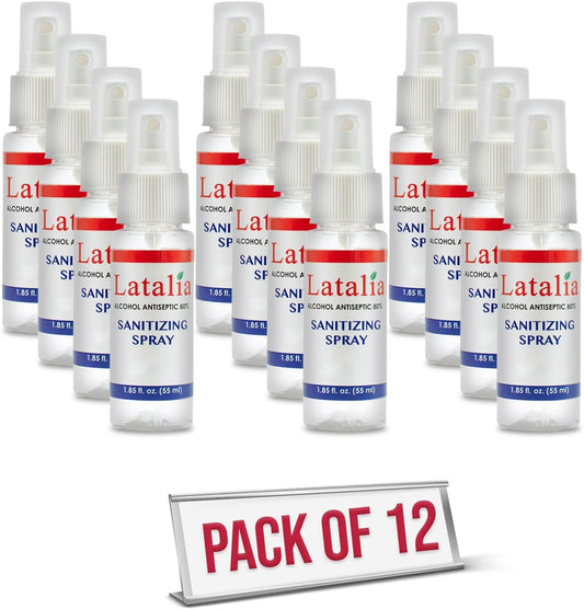 Hand Sanitizer Spray - Pack of 12 Unscented Spray Hand Sanitizer for Hands (1.85 fl. oz & 55ml)