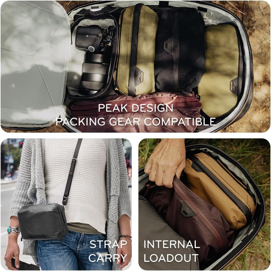 Peak Design Tech Pouch, Kelp, Electronics Organizer for Travel or Everyday Carry, Origami-Style Storage, Cable Pass-Through, Weatherproof Recycled Nylon, Gear Carry Bag for Men and Women