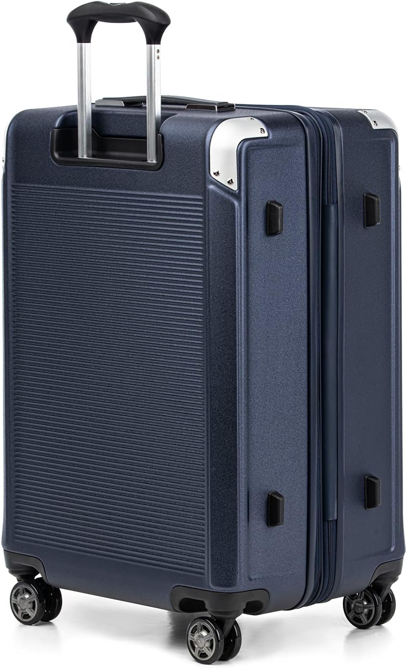 Travelpro Platinum Elite Hardside Expandable Checked Luggage, 8 Wheel Spinner, TSA Lock, Hard Shell Polycarbonate Suitcase, True Navy Blue, Checked Medium 25-Inch