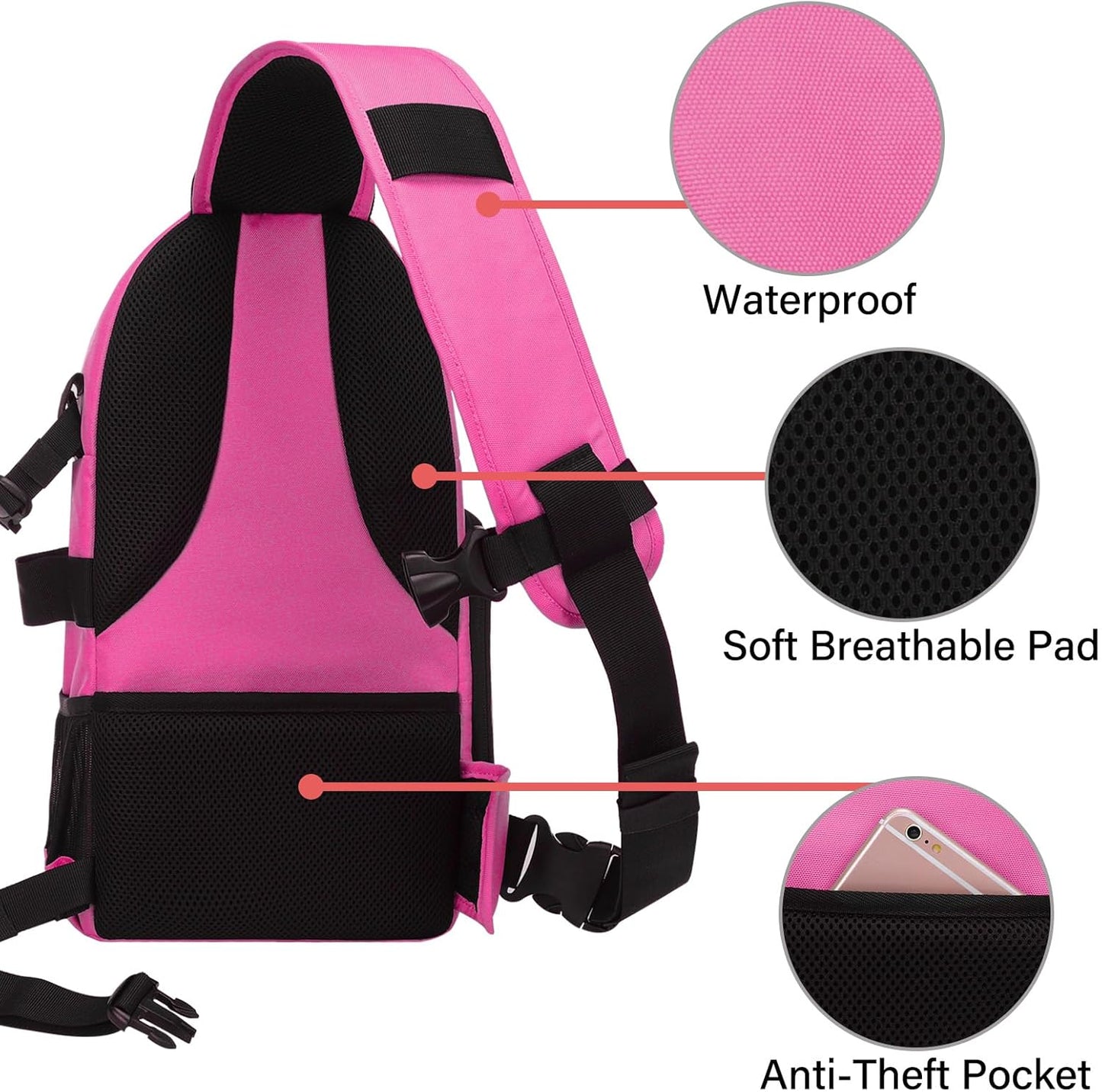 MOSISO Camera Sling Bag, DSLR/SLR/Mirrorless Camera Backpack Case Shockproof Photography Backpack with Tripod Holder & Removable Modular Inserts Compatible with Canon/Nikon/Sony/Fuji