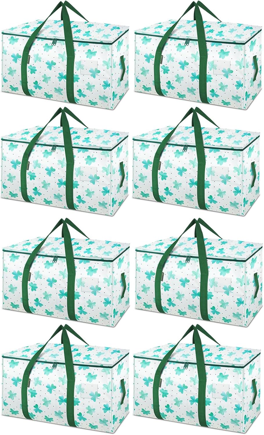 BALEINE 8-Pack Oversized Moving Bags with Reinforced Handles, Heavy-Duty Storage Tote for Clothes, Moving Supplies (Clover, 8-Pack)