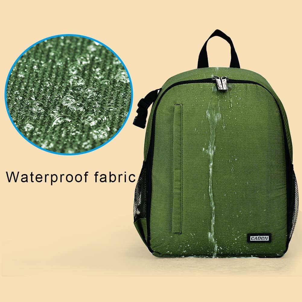 CADeN Camera Backpack Bag Professional for DSLR/SLR Mirrorless Camera Waterproof, Camera Case Compatible for Sony Canon Nikon Camera and Lens Tripod Accessories Green