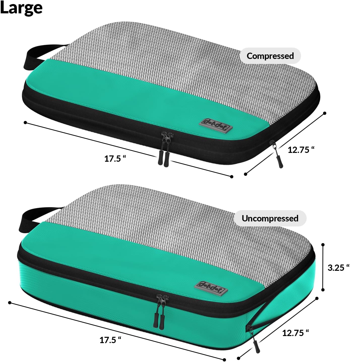 Large Compression Packing Cubes for Travel - 5 Pcs set of Packing Cubes Compression, Carry on Suitcase Organizer Bags - Travel Cubes Organizer Bags for Luggage