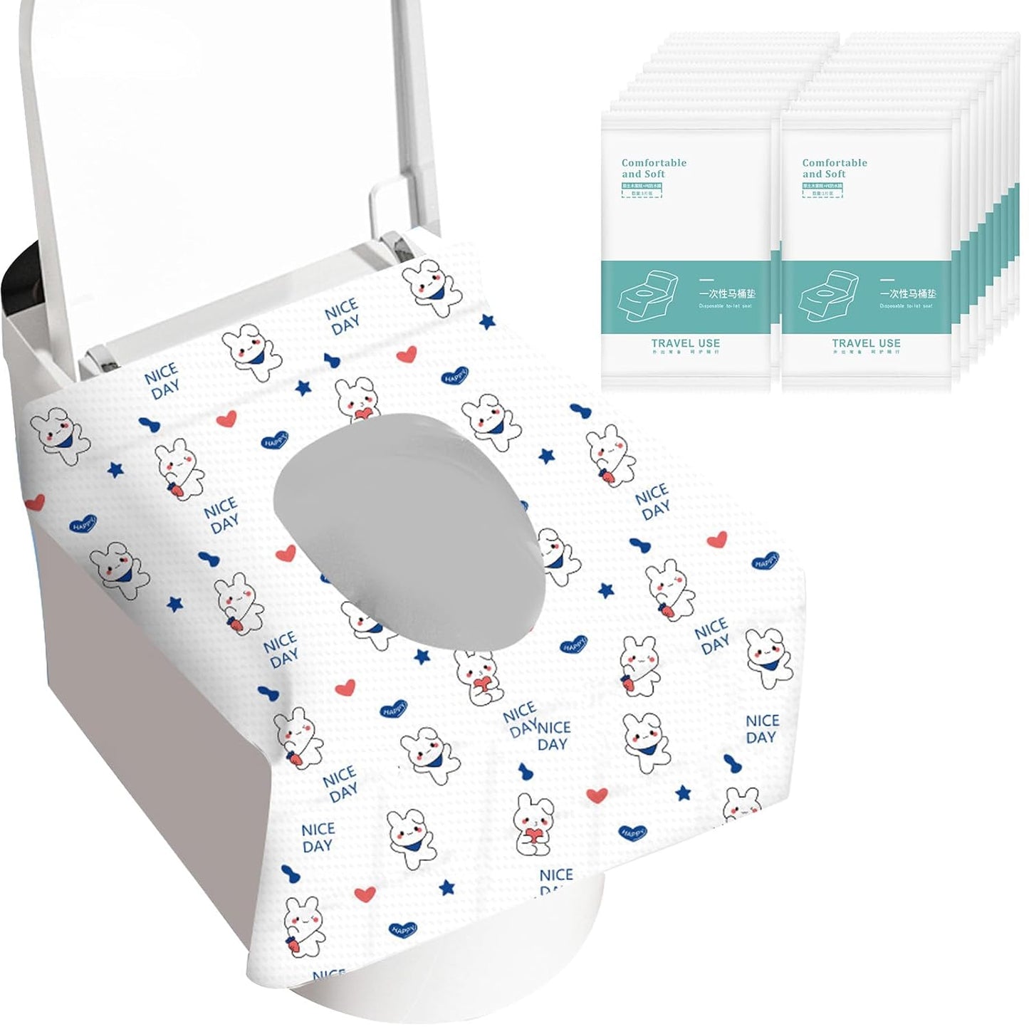 20 Pack Toilet Seat Covers Disposable, Portable Toilet Seat Cover for Travel Waterproof Potty Covers for Toddler(Individually Wrapped）