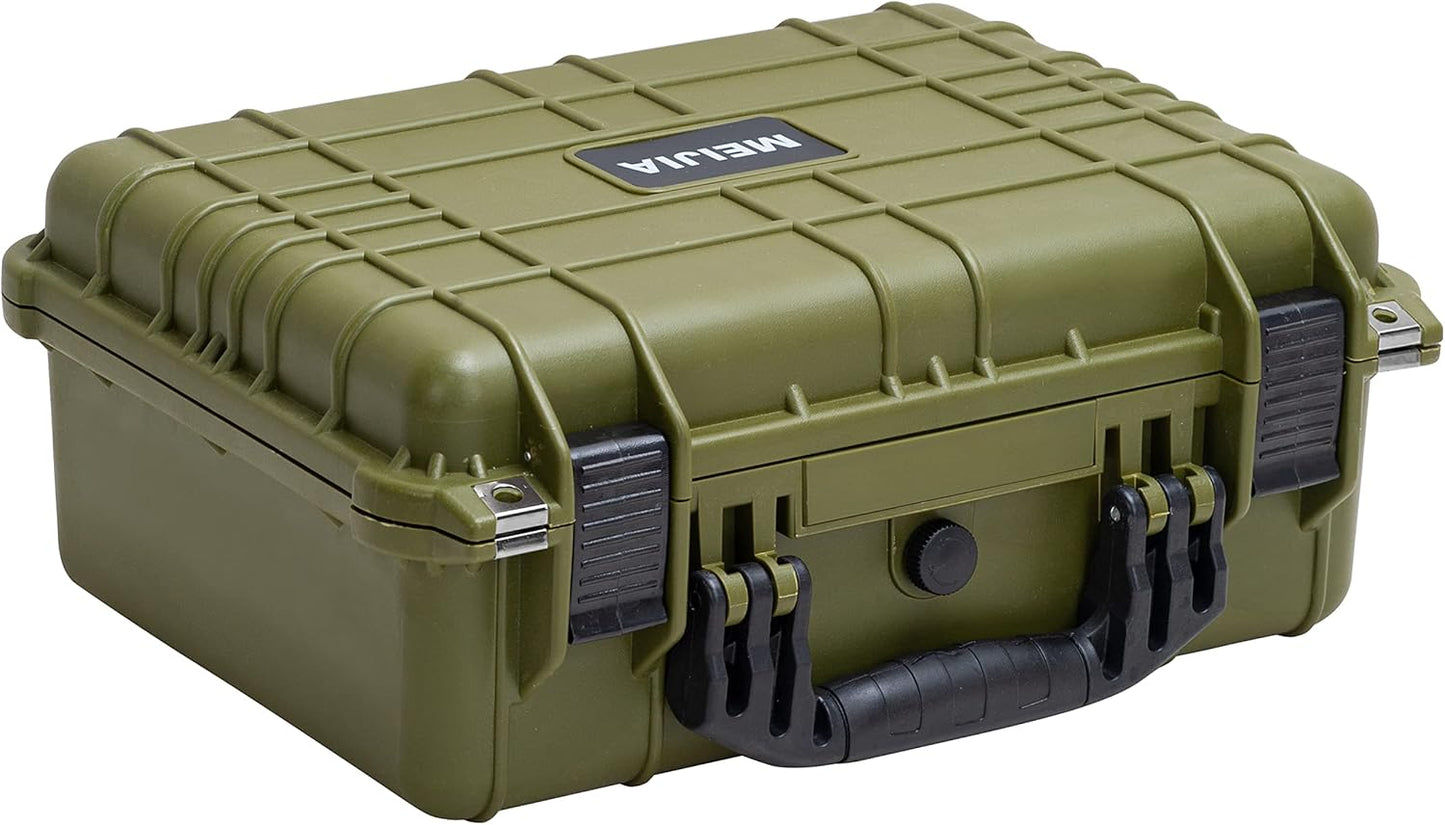 MEIJIA Portable All Weather Waterproof Camera Case With Foam,Fit Use of Drones,Camera,Equipments,Pistols,15.98x12.99x6.85inches