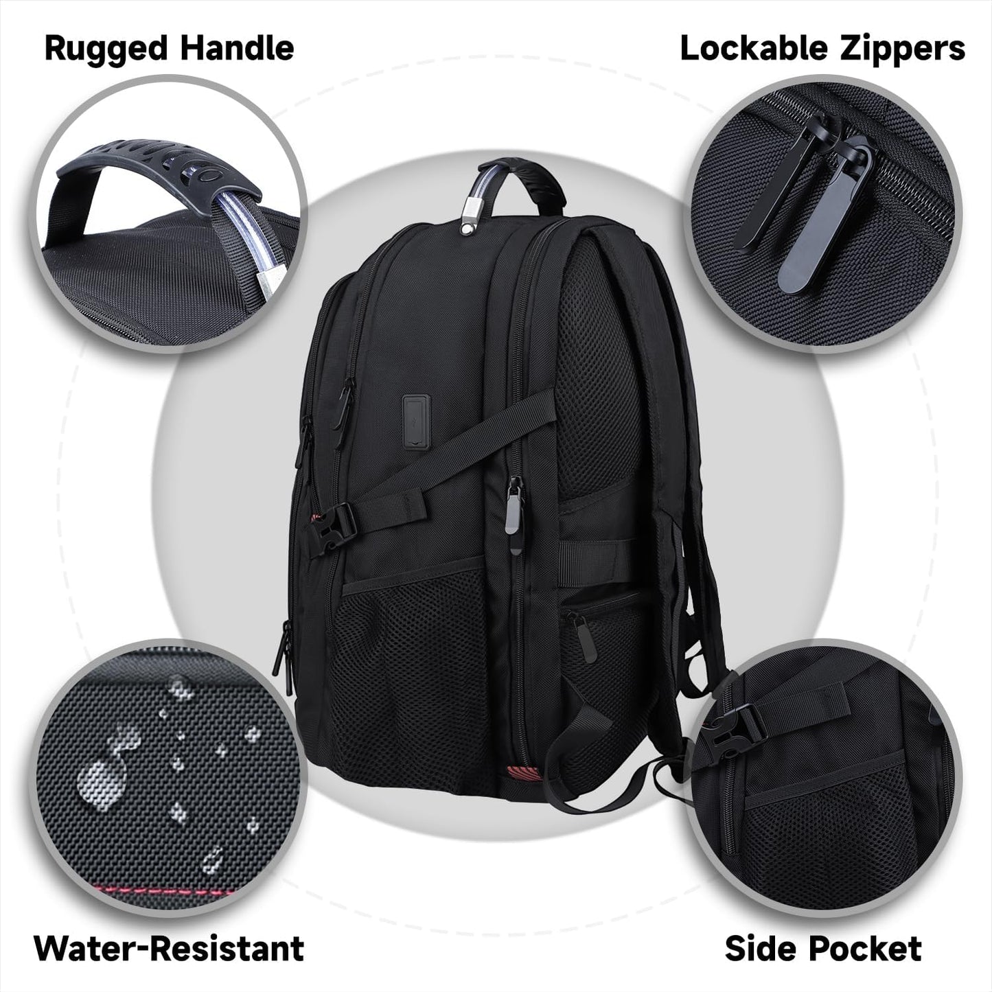 18.4 Inch Travel Laptop Backpack,Extra Large Backpack, Laptop Backpack for Men, 55L Water Resistant TSA Airline Approved Business Work College School Computer Bag with USB Port