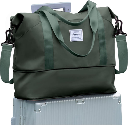 Travel Duffel Bag, Sports Tote Gym Bag, Shoulder Weekender Overnight Bag for Women