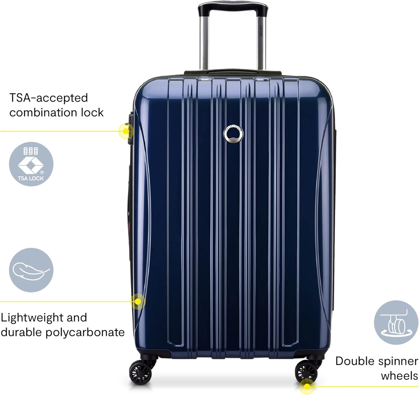 DELSEY PARIS Helium Aero Hardside Expandable Luggage with Spinner Wheels, Teal, 2-Piece Set (21/24)