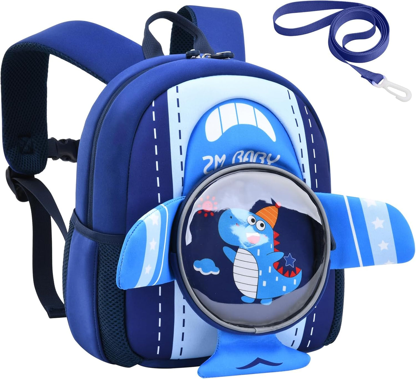 Padgene Toddler Harness Backpacks Safety Leash Kids Anti Lost Kindergarten Preschool Backpack Neoprene Lightweight Animal Schoolbag 3D Cartoon Dinasour Mini Travel Bag for Boys Girls