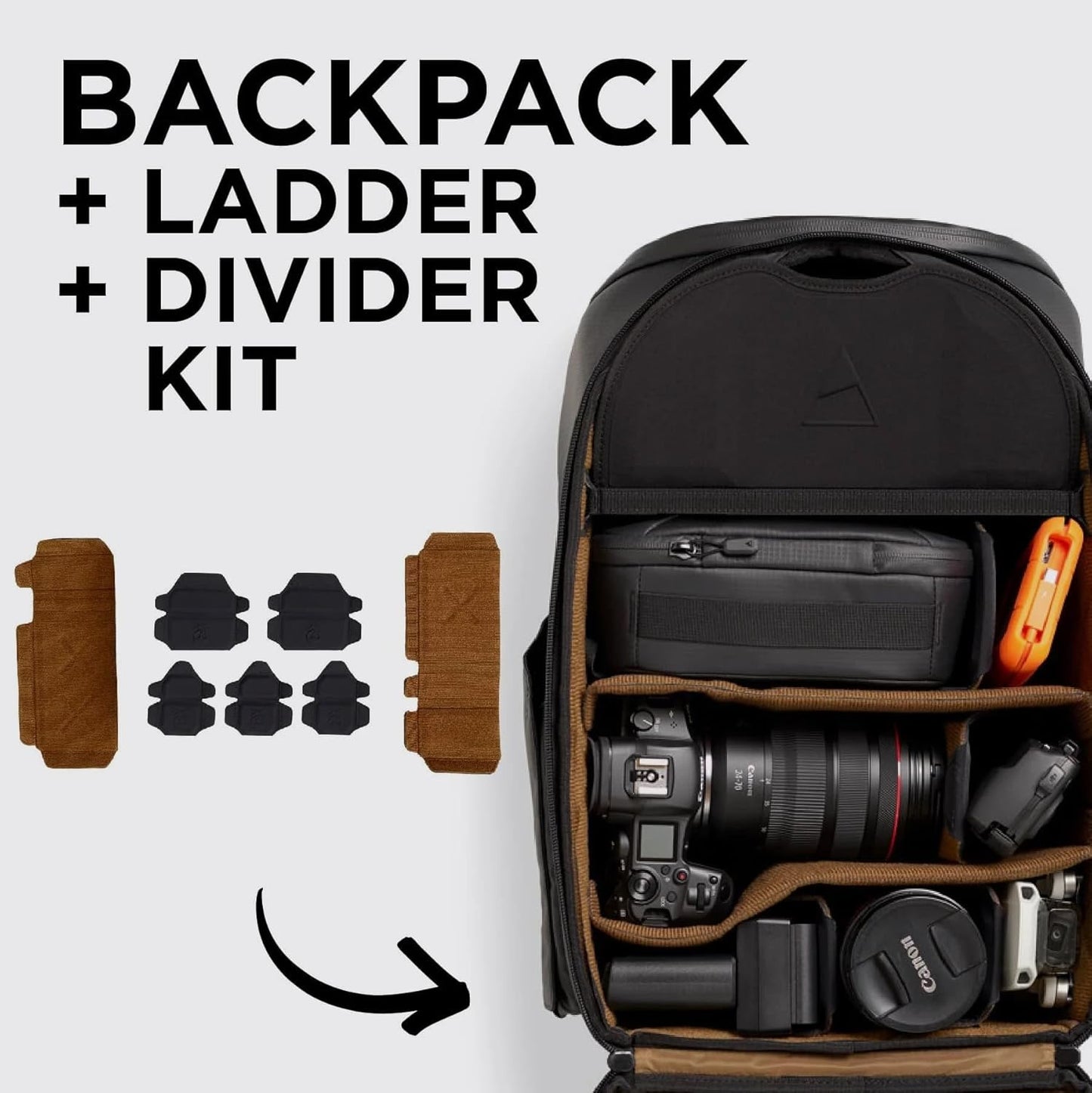 NOMATIC Peter Mckinnon Camera Pack 25L, Ladder & Divider - DSLR Camera Backpack for Men And Women, Extra Large Photography Bag, Travel Camera Backpack, Weekend Bag